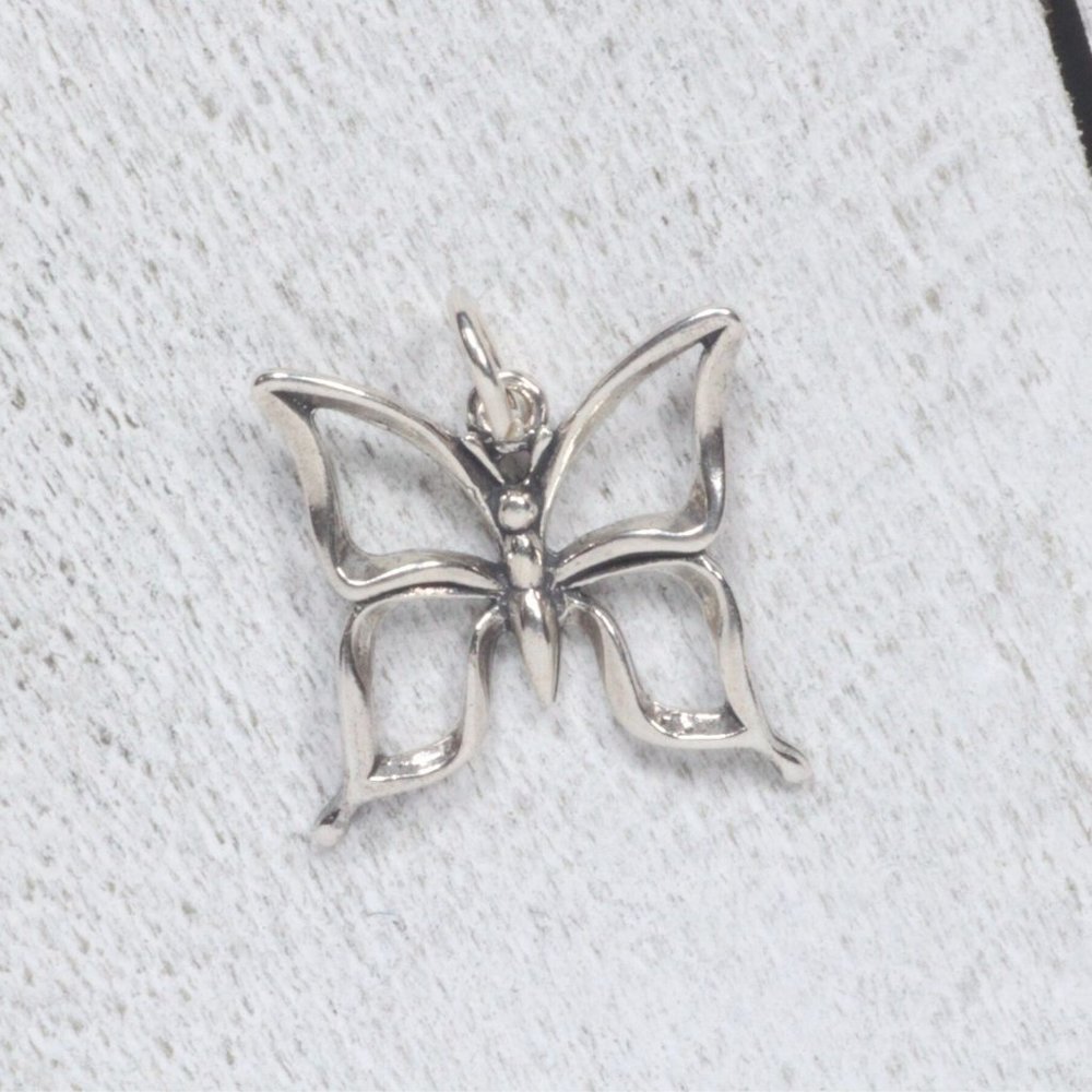 Open Butterfly Sterling Silver Charm Bracelet Charm Pendant